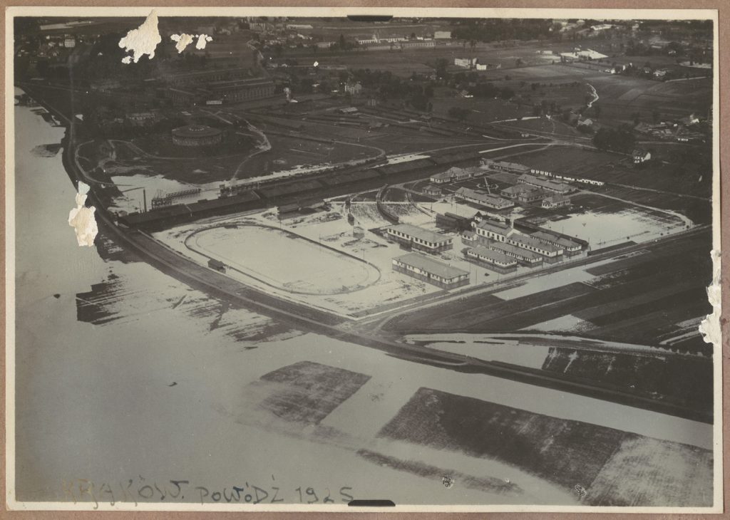 Kraków, Grzegórzki - Dąbie w czasie powodzi.