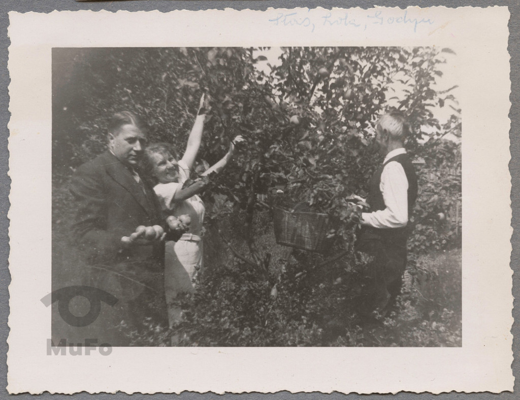 zrywanie jabłek; Karola i Stanisław Karyłowscy, Godyn zrywający jabłka