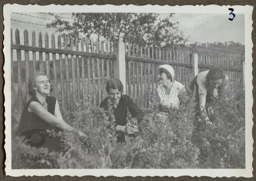 Zbieranie owoców, 4. kobiety, Zofia Mussilowa, Alisia Rostworowska, Anna Rostworowska, nieznana kobieta