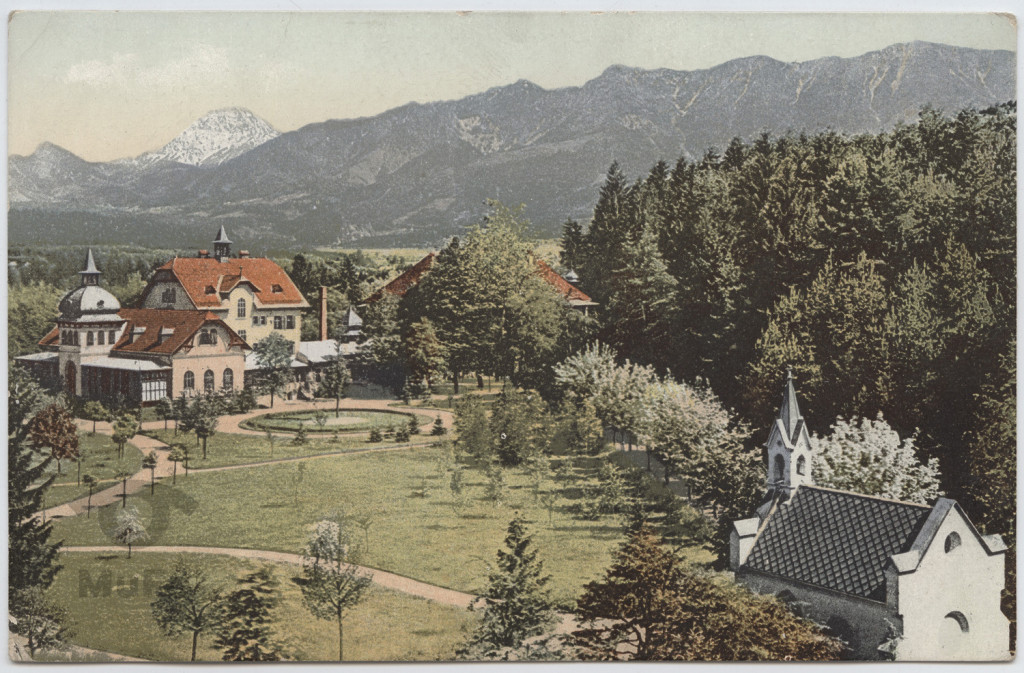 Villach na tle gór - hotele, pensjonaty, sanatoria, park, kapliczka