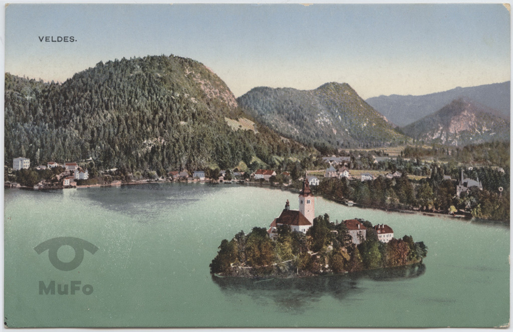 Austria, Veldes, Alpy, jezioro i wyspa z zabudową,