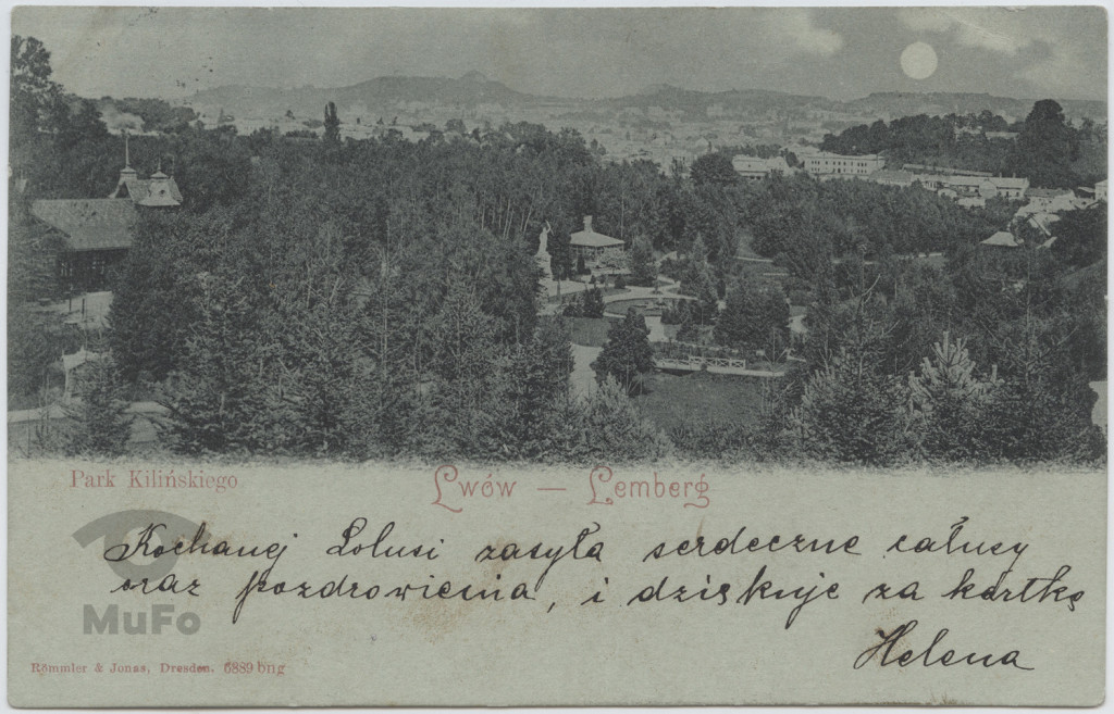 Lwów, panorama miasta, park Kilinskiego,