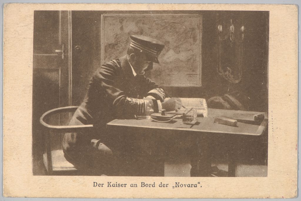 "Der Kaiser an Bord der "Novara"; portret, cesarz Karol I we wnętrzu