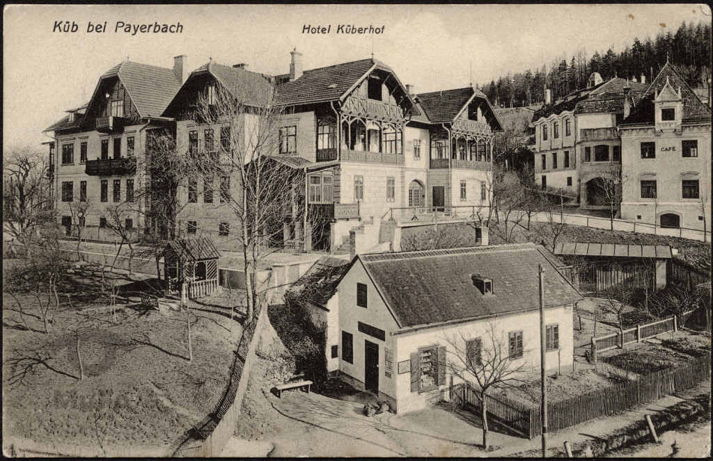 Küb w Austrii Dol., zabudowa z budynkami hotelu