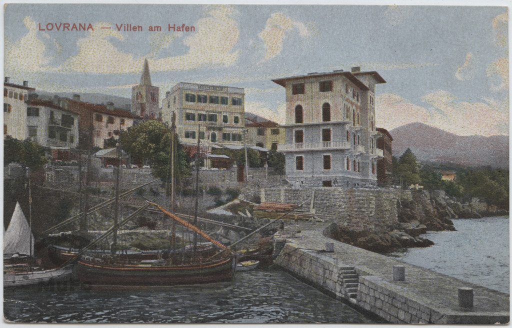 płw. Istria  Lovrana k. Rijeki port, wille, morze ;