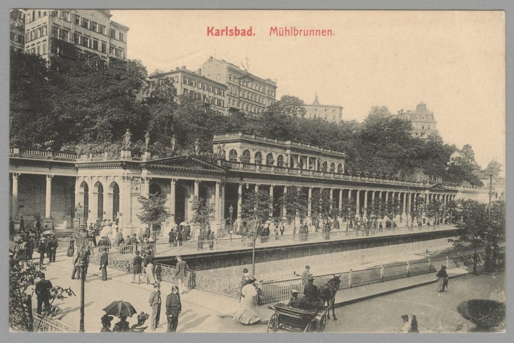 Karlsbad ( Karlowe Wary ) pawilon Mühlbrunnen , ulica