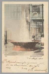 Karlsbad ( Karlowe Wary ) wnętrze bud. sanatoryjnych - gorące źródło