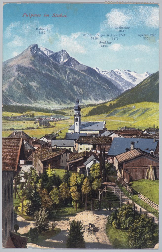 Tyrol, Fulpmes w Stubeier Alpen , widok miasteczka