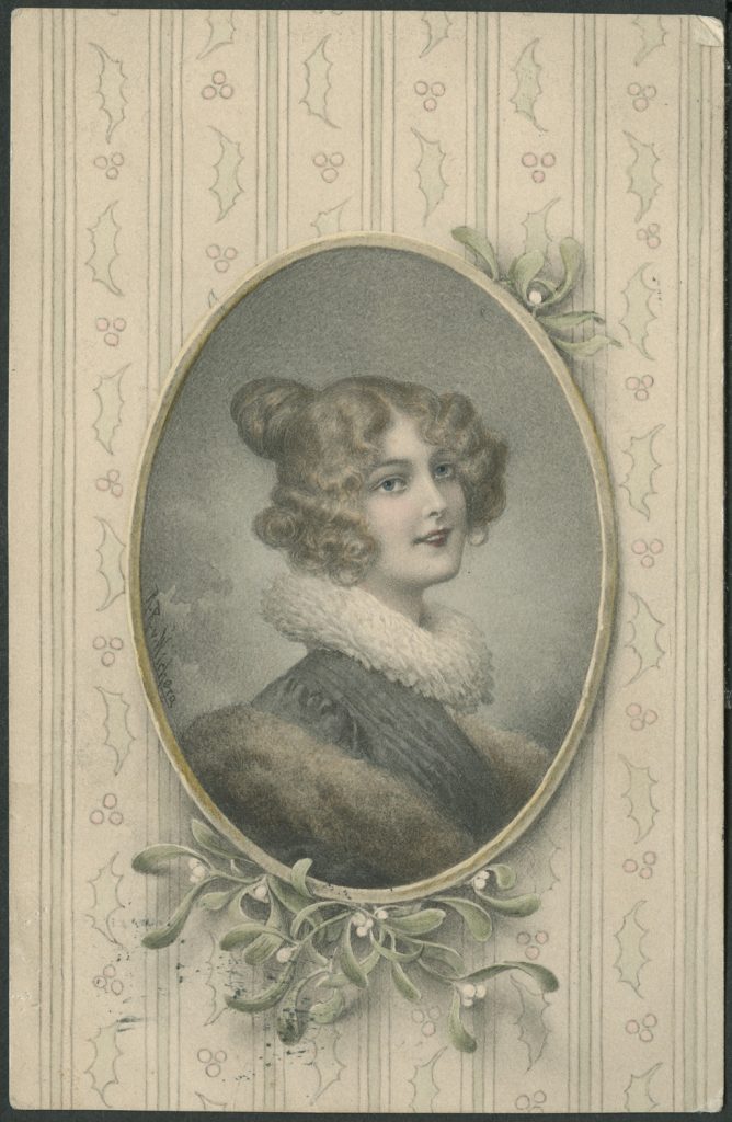 Reprodukcja rysunku, Raimund Wichera, popiersie dziewczyny