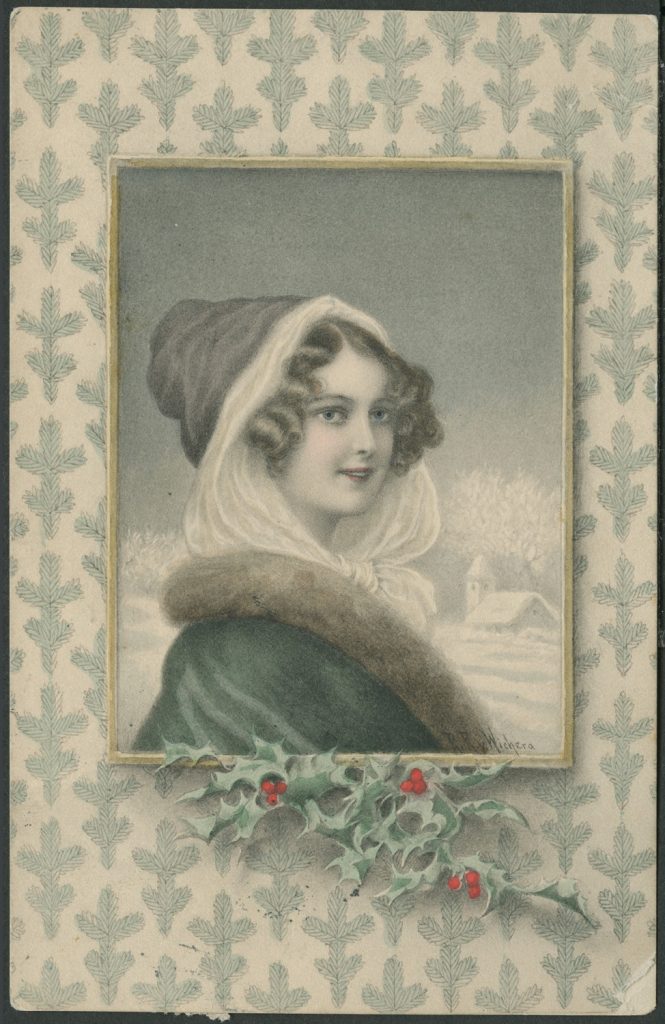 Reprodukcja rysunku, Raimund Wichera, portret kobiety