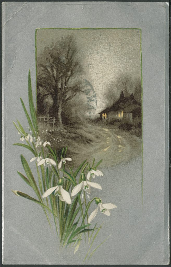 Reprodukcja rysunku lub malarstwa, pejzaż, przedwiośnie