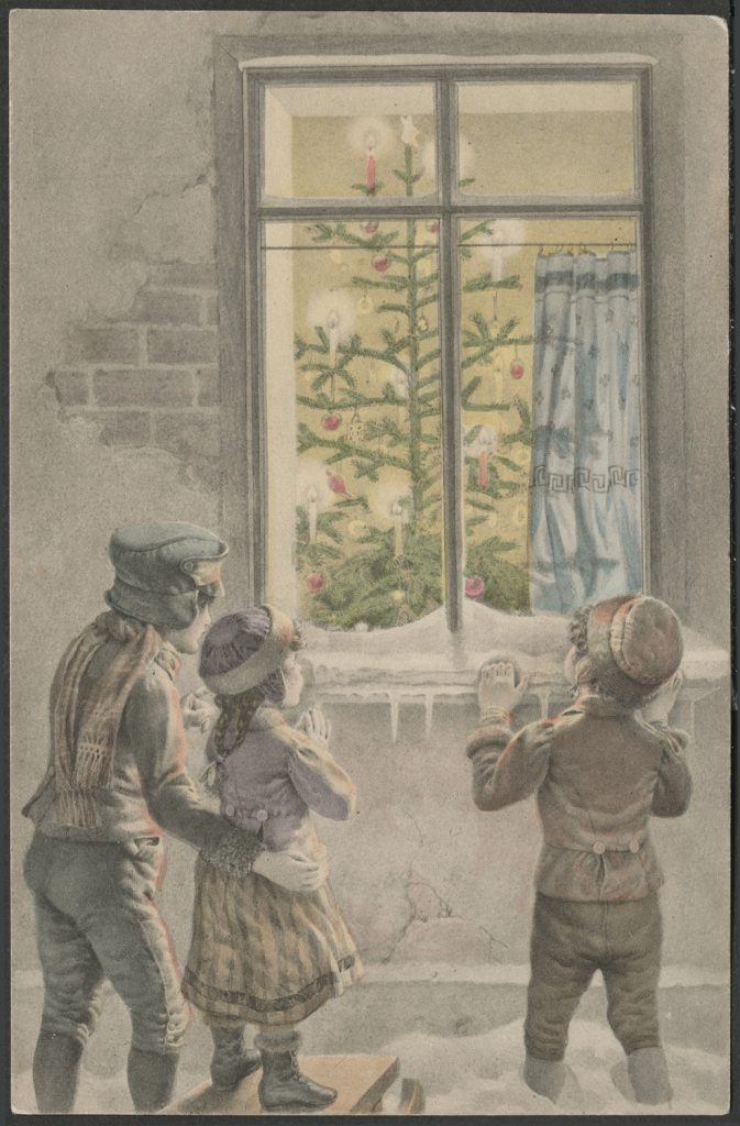 Reprodukcja rysunku, choinka