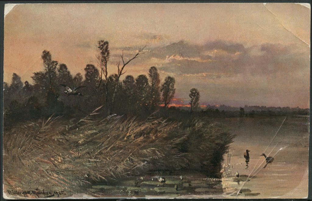 Reprodukcja malarstwa, Moritz Muller, pejzaż z jeziorem