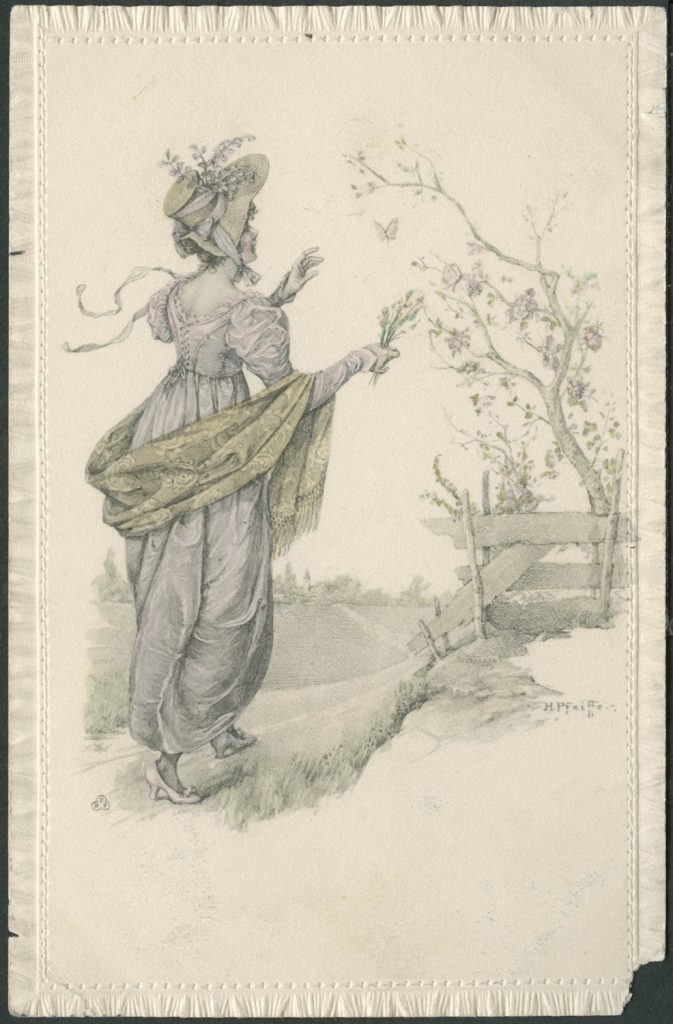 Reprodukcja rysunku, H. Pfeiffer, kobieta