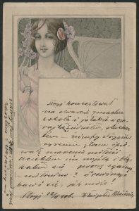 Reprodukcja rysunku, postać kobieca