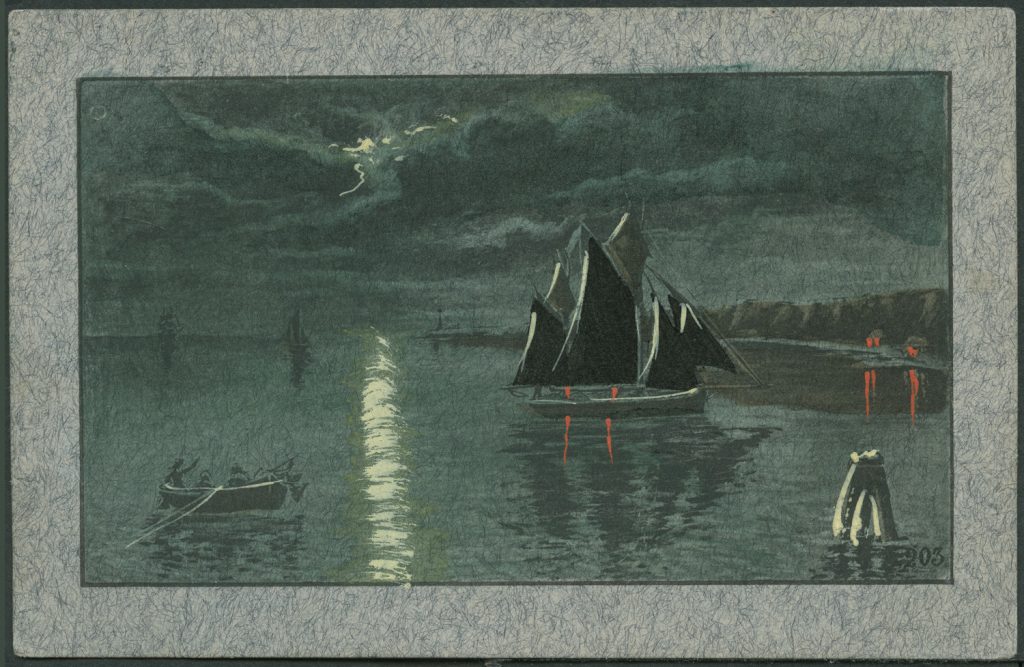 Reprodukcja ilustracji, pejzaż morski