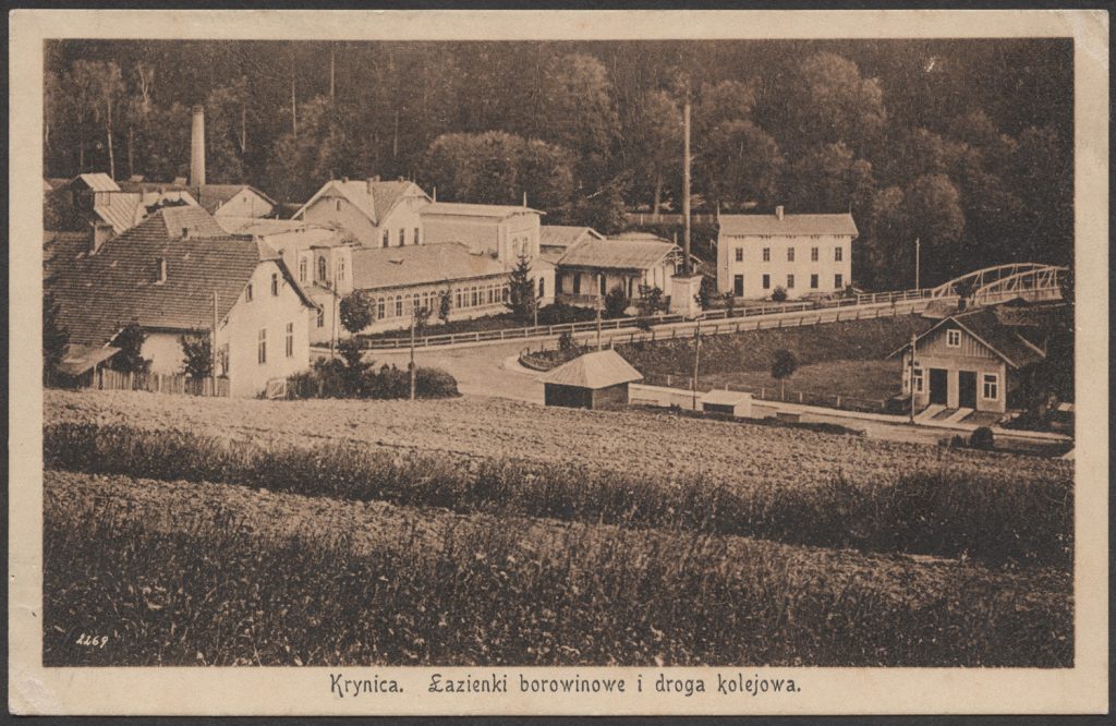 Krynica, Łazienki borowinowe i droga kolejowa ;