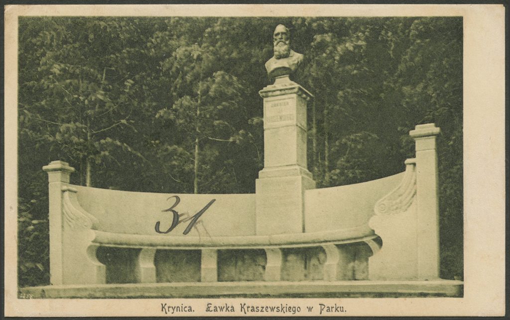 Krynica, Ławka Kraszewskiego w Parku;