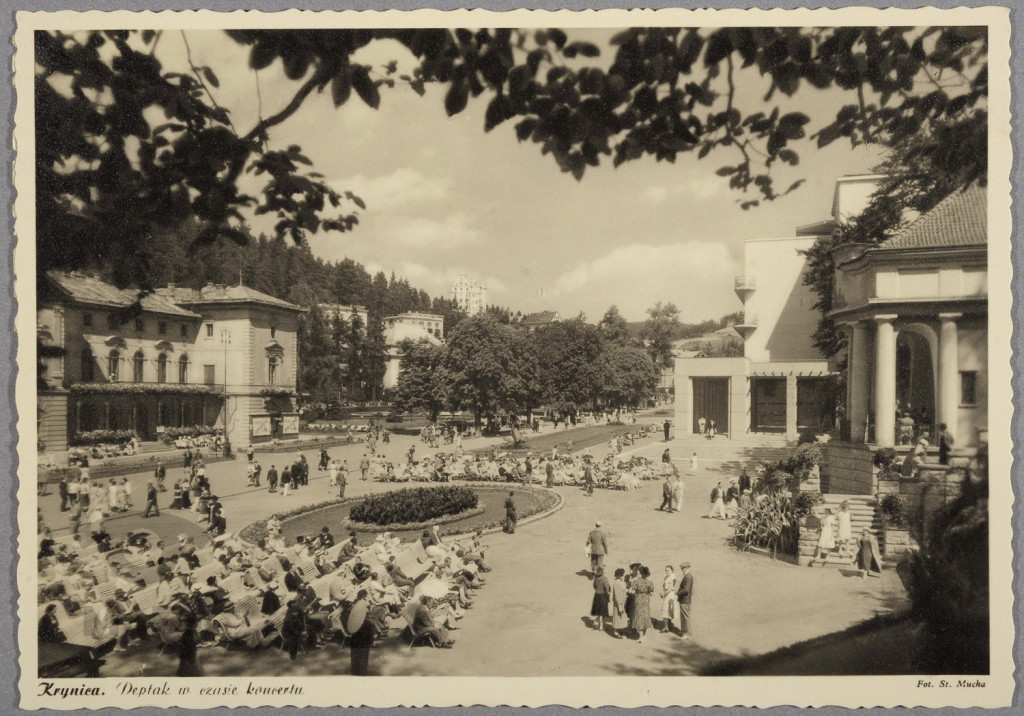 widok, Krynica, deptak, koncert (zbliżenie)