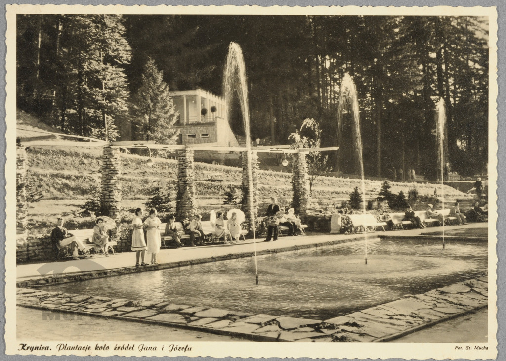 Krynica, fontanna, deptak