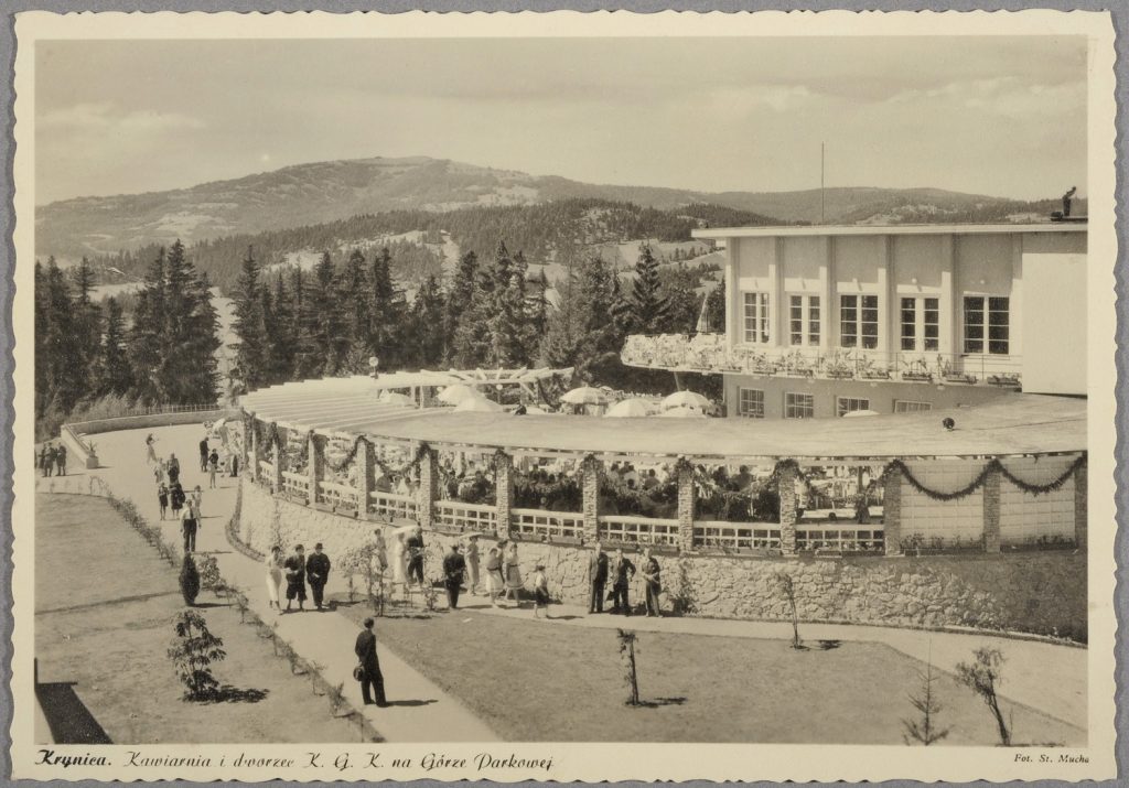 widok, Krynica, stacja kolejki, Góra Parkowa