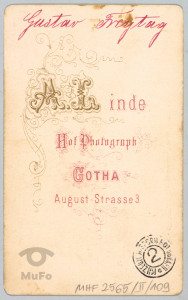 portret, pisarz niem. Gustaw Freytag