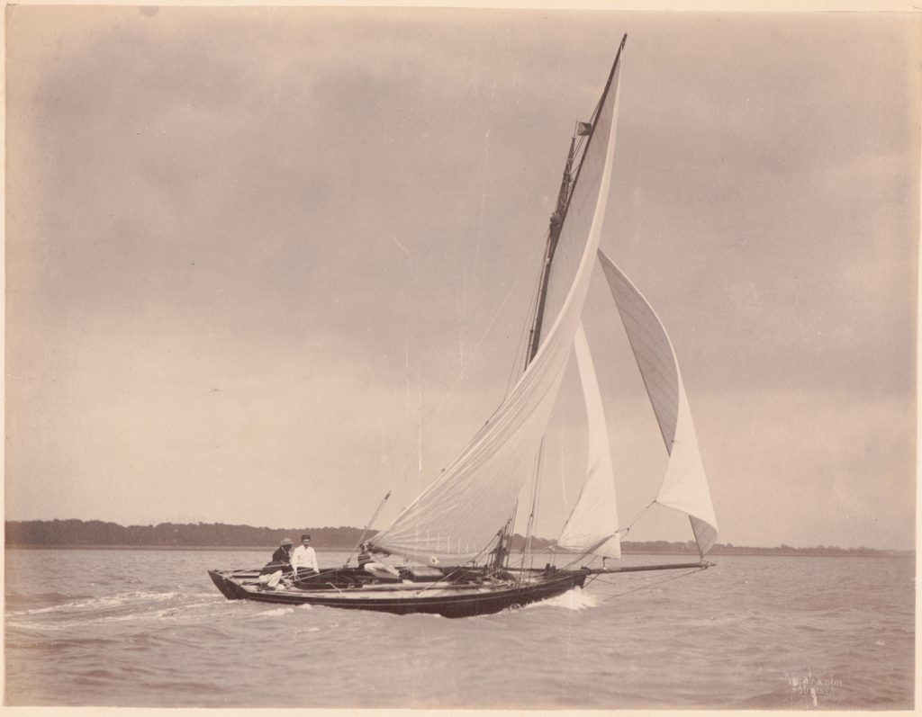 Alwida płynie lewym halsem
przy silnym wietrze