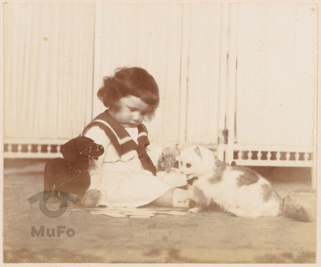 Portret dziecka z zabawkami.