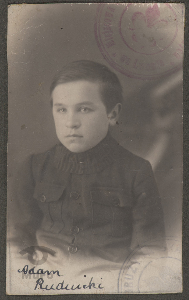 Adam Rudnicki jako dziecko, portret, dokument tożsamości