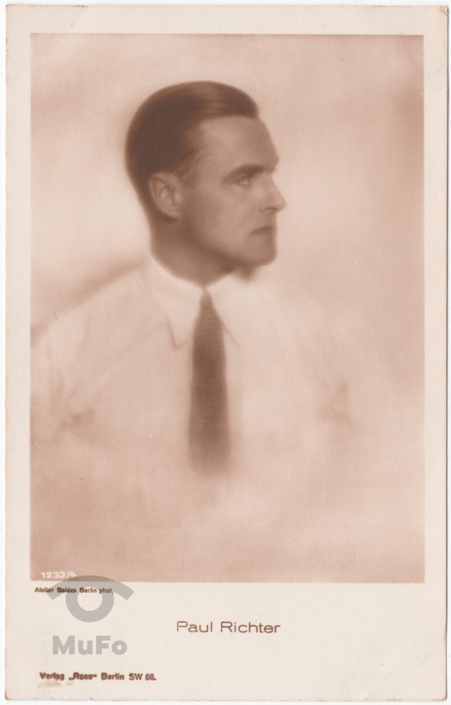 aktor Paul Richter prawy profil popiersie portret