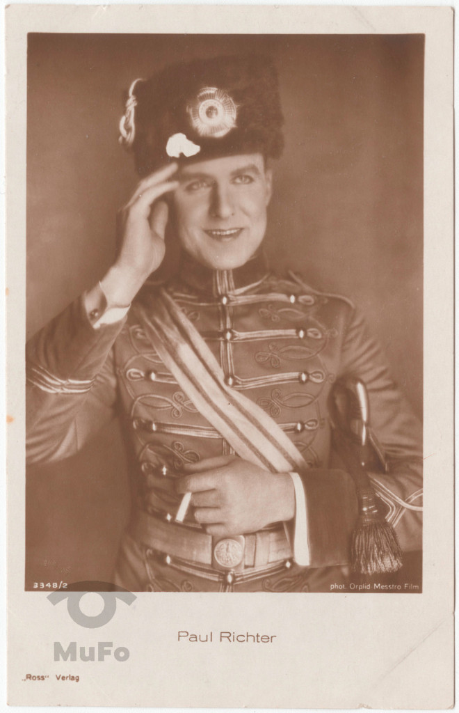 aktor Paul Richter w mundurze z szamerunkiem portret
