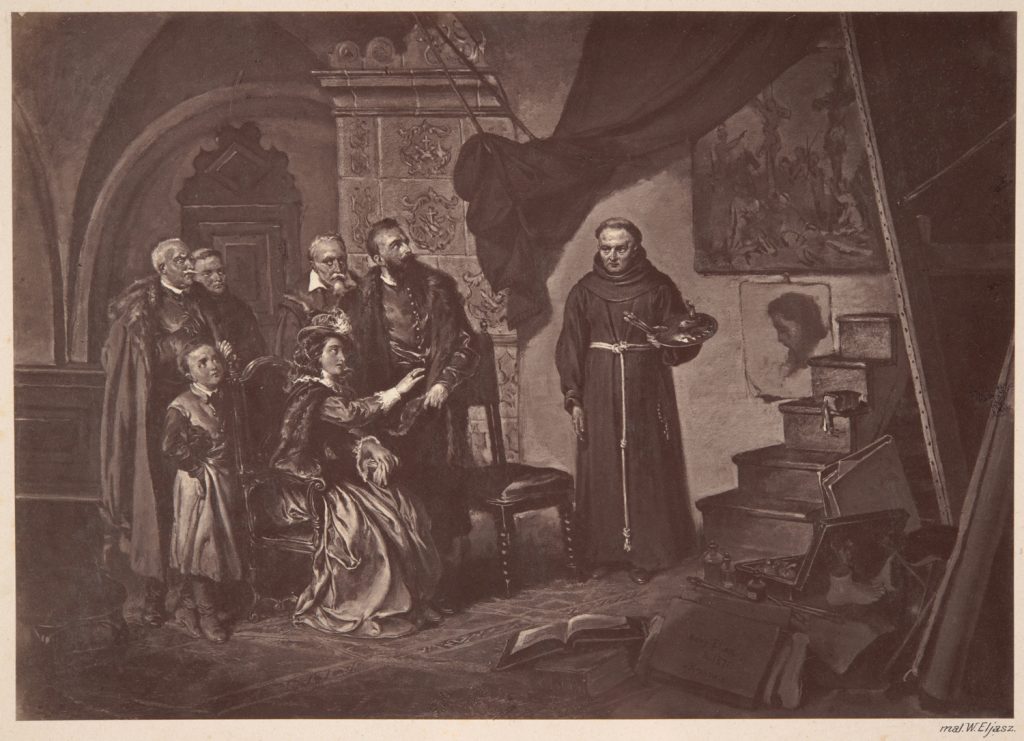 Repr. fot. malarstwa, "Ksiądz Franciszek Leksycki w czasie odwiedzin rodziny Zebrzydowskich "