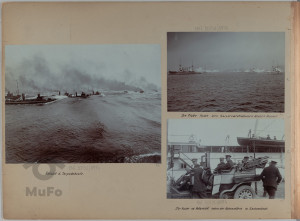 Wilhelm II w automobilu wraz ze swymi dygnitarzami, port w Świnoujściu