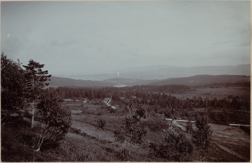 Widok z Fjeldsaeter na Drontheim, na norweskie miasto Trondheim