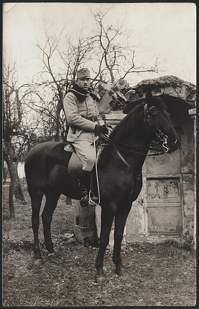 oficer na koniu, portret
