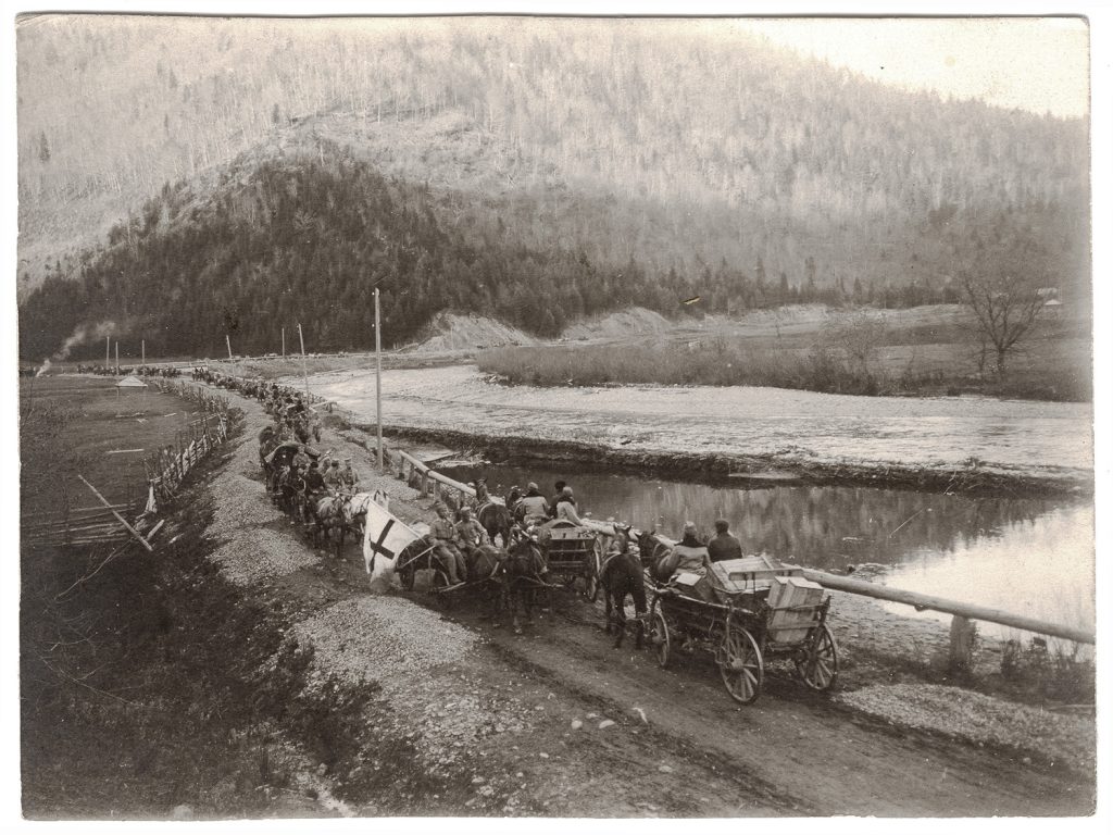 transport rannych pod Königsfelden