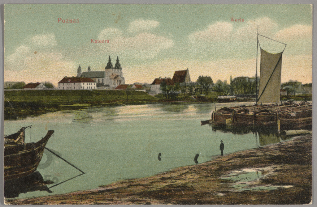 Poznań, Warta - nabrzeże, Katedra, widok.