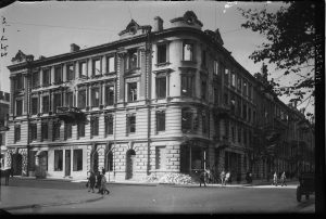 Wilno, ulica Mickiewicza, zniszczony hotel „Georges"